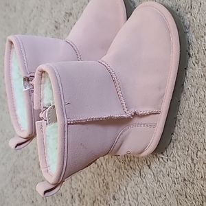 Pink suede boots